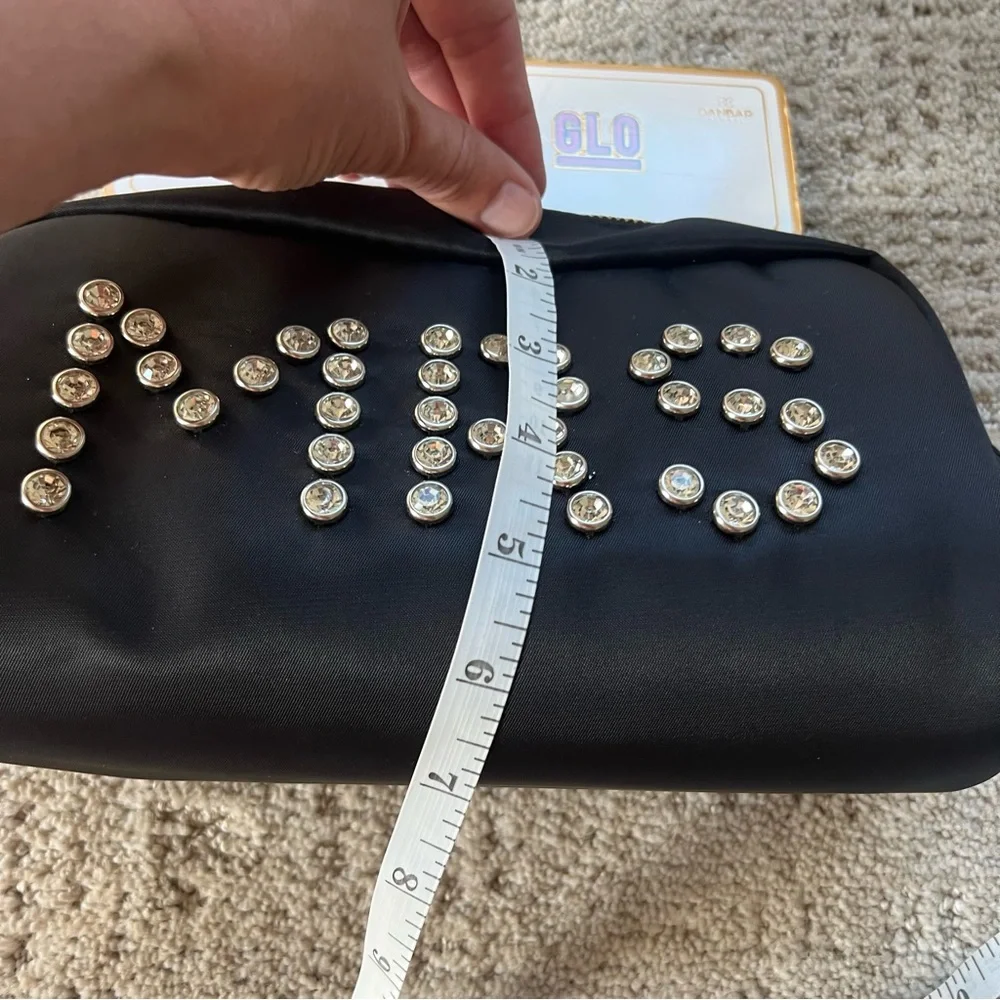 MRS Rhinestone Embellished Black Travel Pouch for Newlywed Bride Gift New